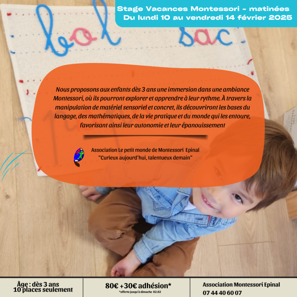 stage montessori matin dès 3 ans